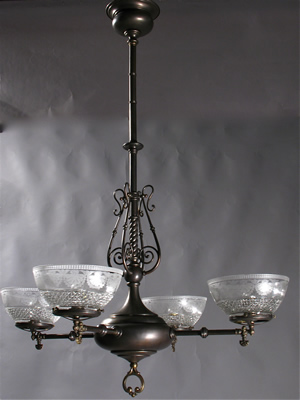 4 - Light Eastlake Gas Chandelier